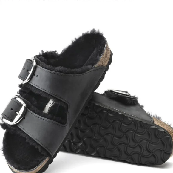 Birkenstock Arizona Big Buckle ShearlingOiled Leather - Picture 1 of 9